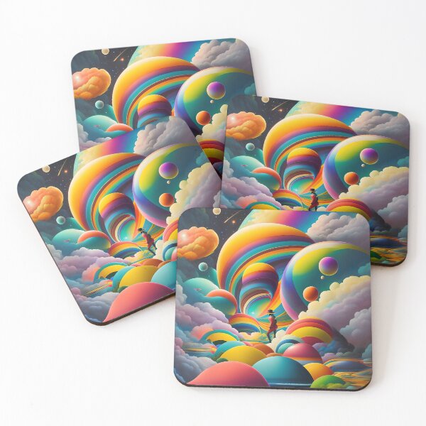 Item preview, Psychedelic Colorful Planets Beautiful Background Digital Art designed and sold by AstonishingArts.