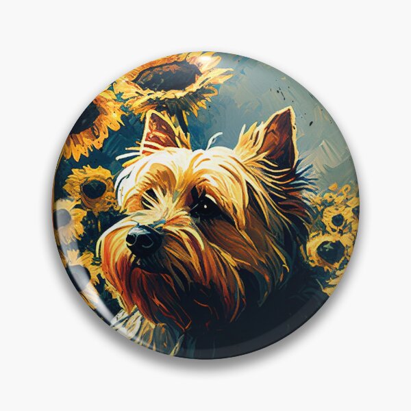 Artikelvorschau, Silky Terrier Sunflower Painting Adorable Dog entworfen und verkauft von rafaeltto.