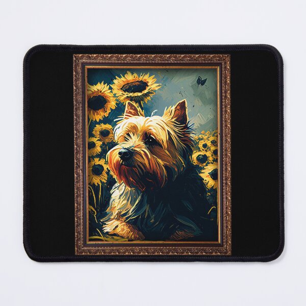 Item preview, Silky Terrier Sunflower Painting Adorable Dog designed and sold by rafaeltto.