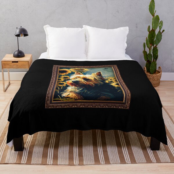 Item preview, Silky Terrier Sunflower Painting Adorable Dog designed and sold by rafaeltto.