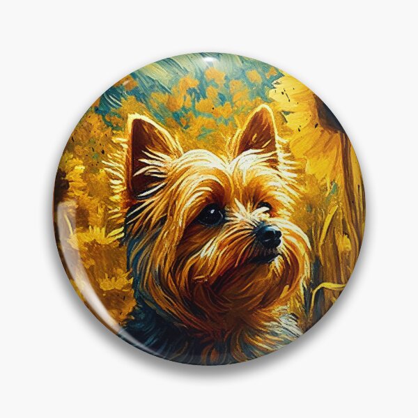 Item preview, Silky Terrier Sunflower Painting Adorable Dog designed and sold by rafaeltto.
