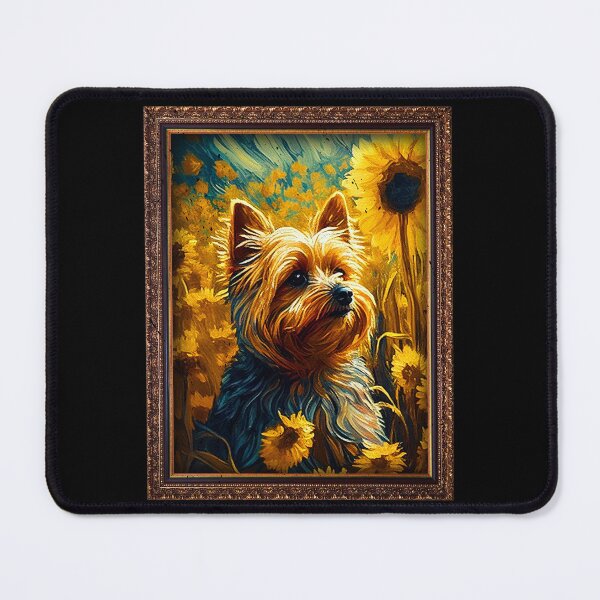 Item preview, Silky Terrier Sunflower Painting Adorable Dog designed and sold by rafaeltto.