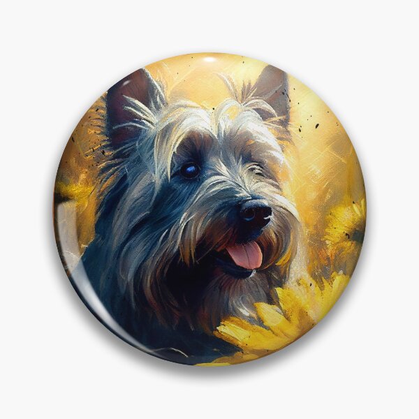 Item preview, Skye Terrier Sunflower Painting Adorable Dog designed and sold by rafaeltto.