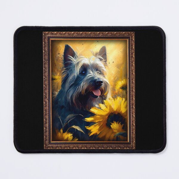 Item preview, Skye Terrier Sunflower Painting Adorable Dog designed and sold by rafaeltto.