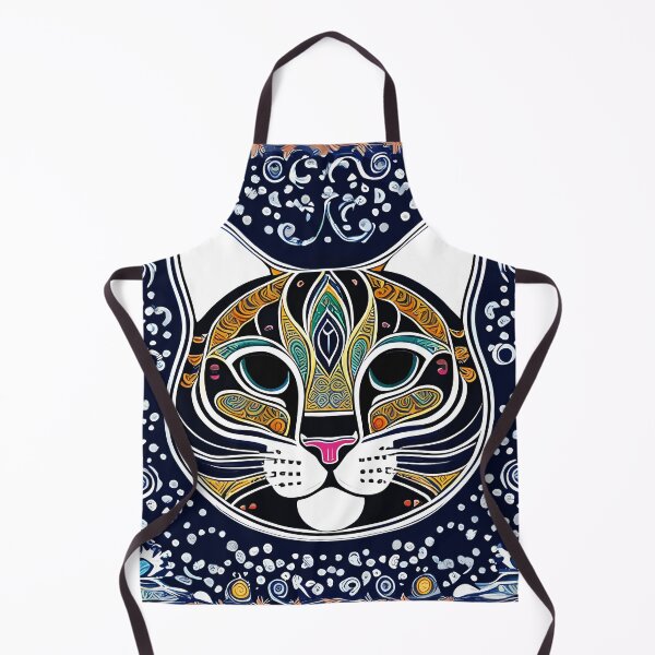 Item preview, cute colorful fractal cat head designed and sold by Five Seventy Five.