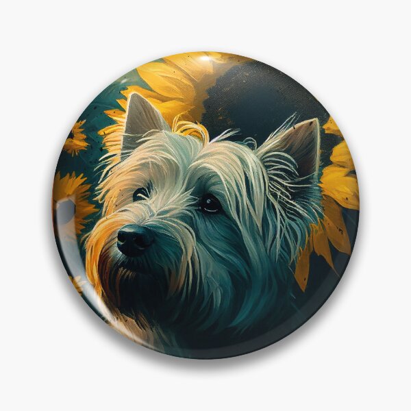 Artikelvorschau, Skye Terrier Sunflower Painting Adorable Dog entworfen und verkauft von rafaeltto.