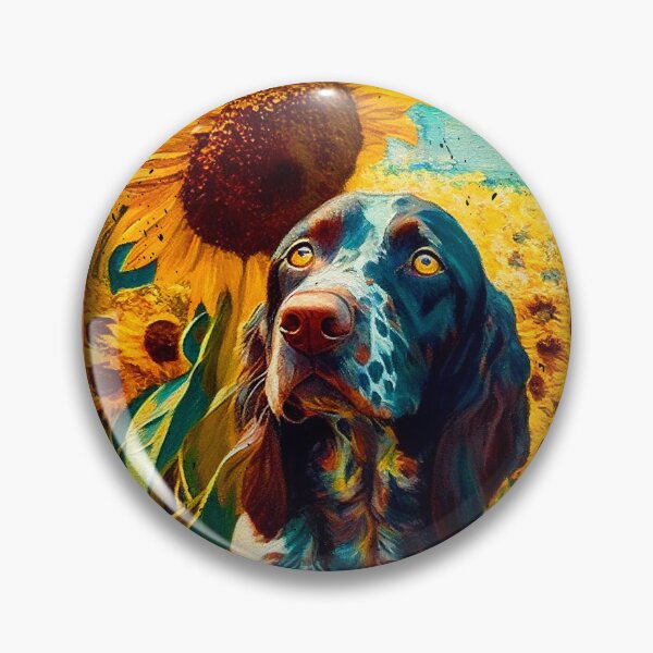 Item preview, Small Munsterlander Pointer Sunflower Painting Adorable Dog designed and sold by rafaeltto.