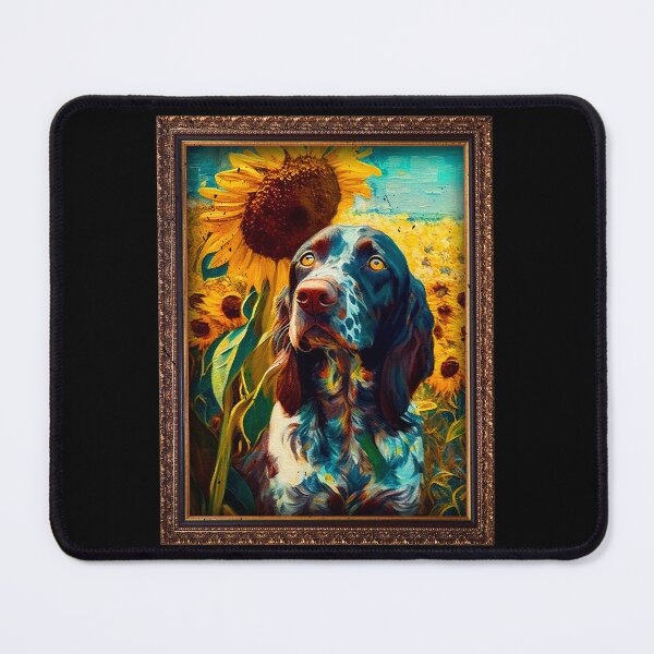 Item preview, Small Munsterlander Pointer Sunflower Painting Adorable Dog designed and sold by rafaeltto.