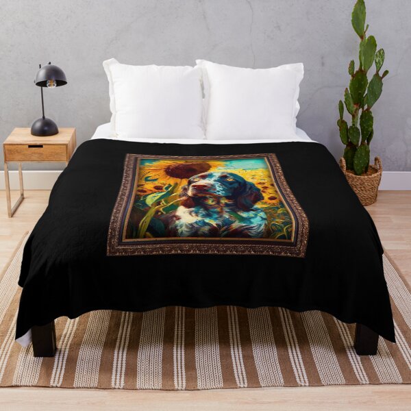 Item preview, Small Munsterlander Pointer Sunflower Painting Adorable Dog designed and sold by rafaeltto.