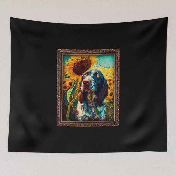 Item preview, Small Munsterlander Pointer Sunflower Painting Adorable Dog designed and sold by rafaeltto.