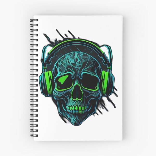 Item preview, skull with headphones                                      (36) designed and sold by maximuselias.