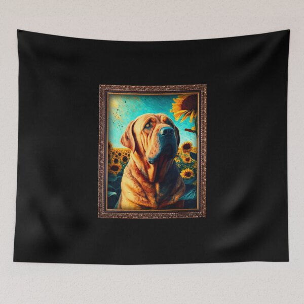 Artikelvorschau, Spanish Mastiff Sunflower Painting Adorable Dog entworfen und verkauft von rafaeltto.