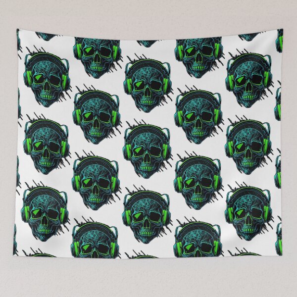 Item preview, skull with headphones                                      (36) designed and sold by maximuselias.