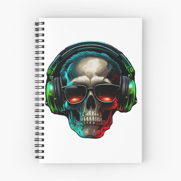 Item preview, skull with headphones                                     (35) designed and sold by maximuselias.