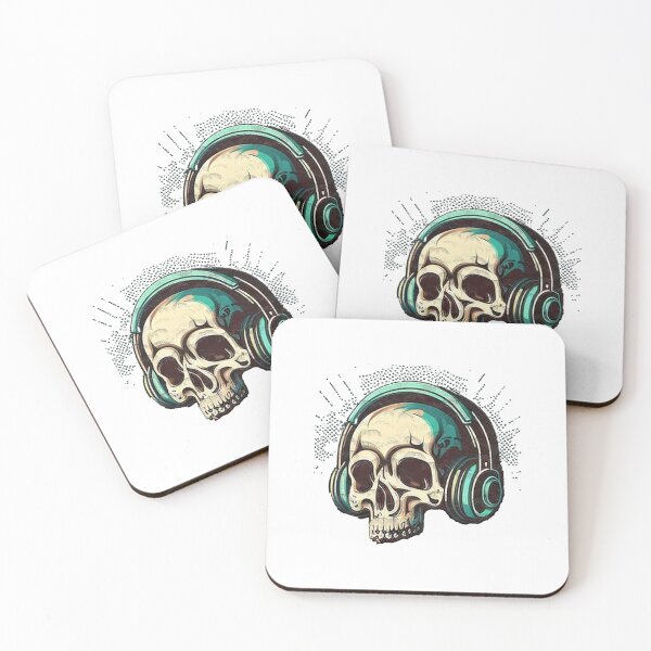Item preview, skull with headphones                                    (34) designed and sold by maximuselias.