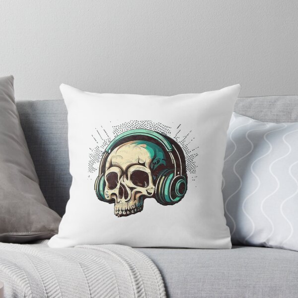 Item preview, skull with headphones                                    (34) designed and sold by maximuselias.