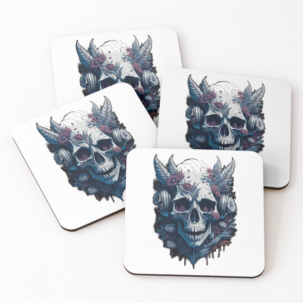 Item preview, skull with headphones                                (30) designed and sold by maximuselias.