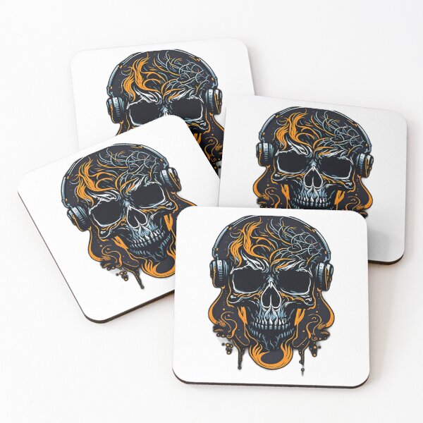 Item preview, skull with headphones                               (29) designed and sold by maximuselias.