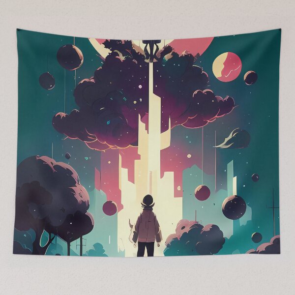 Item preview, A Night to Remember - Watching a Rocket Launch in a City Park designed and sold by GalihDA.