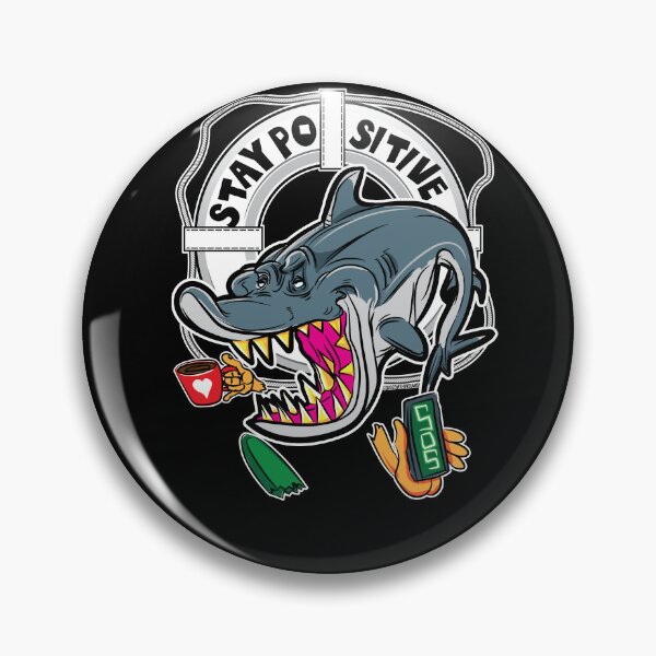 Item preview, Stay POsitive Shark designed and sold by eShirtLabs.