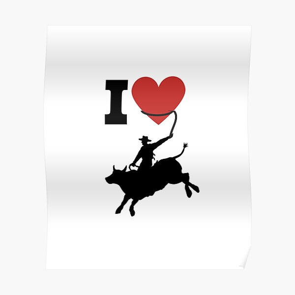 : I Love Hot Cowboys Vintage Funny Red Heart Love Cowboy