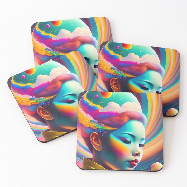 Item preview, Psychedelic Space Woman Colorful Background Digital Art designed and sold by AstonishingArts.