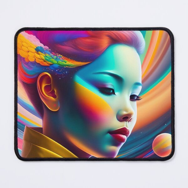 Item preview, Psychedelic Space Woman Colorful Background Digital Art designed and sold by AstonishingArts.