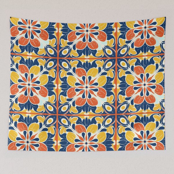Item preview, Large Centered Florals in Mary Quant Style designed and sold by TopArtsy.