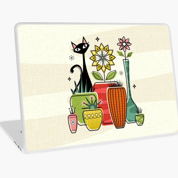 Aperçu de l'œuvre Des pots de fleurs et un chaton ©studioxtine créée et vendue par studioxtine.