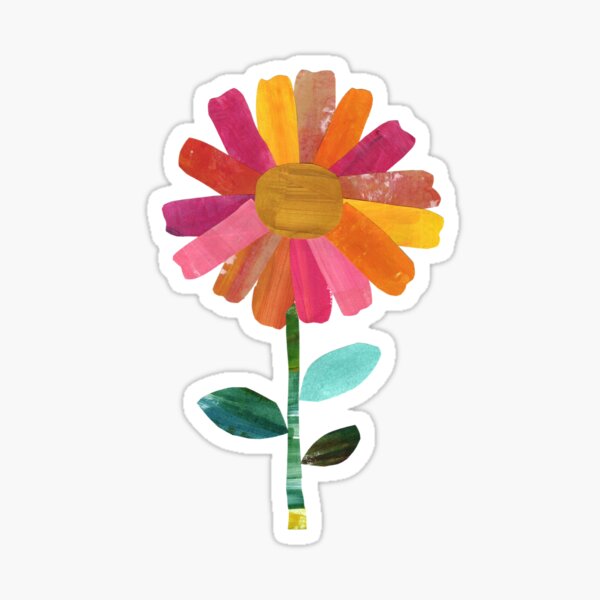 It's A Colorful World Collage Flower Sticker