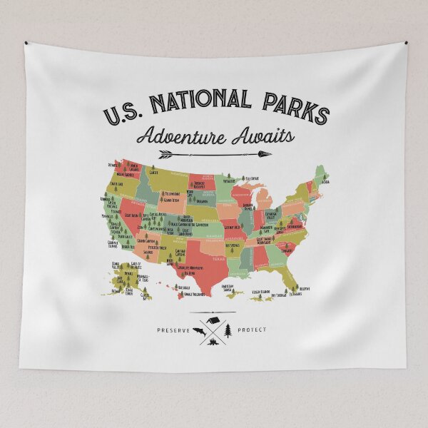 Item preview, National Park Map Vintage T Shirt - All 63 National Parks Gifts T-shirt Men Women Kids designed and sold by LiqueGifts.