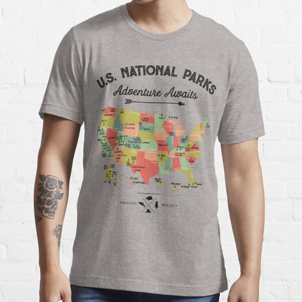 Item preview, National Park Map Vintage T Shirt - All 63 National Parks Gifts T-shirt Men Women Kids designed and sold by LiqueGifts.