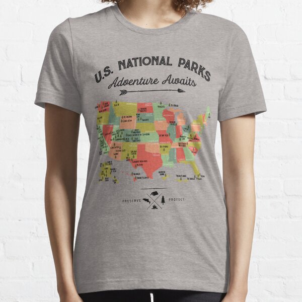 Item preview, National Park Map Vintage T Shirt - All 63 National Parks Gifts T-shirt Men Women Kids designed and sold by LiqueGifts.