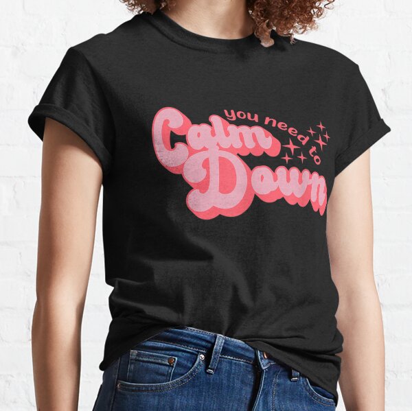 Buy Calm Down Round Neck Printed Oversized T-Shirt for Women