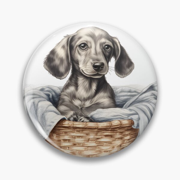 Item preview, Hand-Drawn Dachshund Puppy in Laundry Basket designed and sold by cy312.