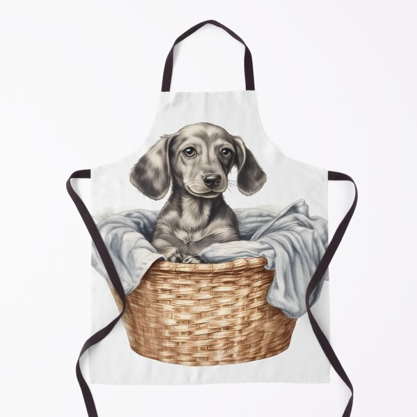 Item preview, Hand-Drawn Dachshund Puppy in Laundry Basket designed and sold by cy312.