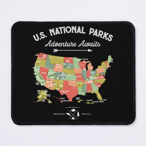 Item preview, National Park Map Vintage T Shirt - All 63 National Parks designed and sold by LiqueGifts.