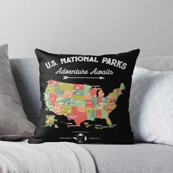 Artikel-Vorschau von Nationalpark-Karten-Weinlese-T-Shirt - alle 63 Nationalparks, designt und verkauft von LiqueGifts.