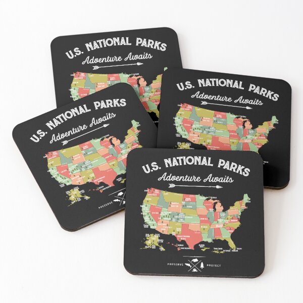 Item preview, National Park Map Vintage T Shirt - All 63 National Parks designed and sold by LiqueGifts.