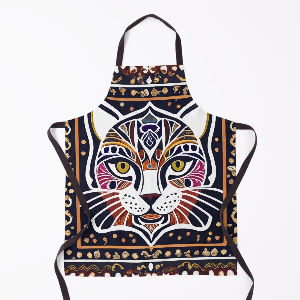 Item preview, cute colorful fractal cat head designed and sold by Five Seventy Five.