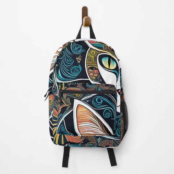 Item preview, cute colorful fractal cat head designed and sold by Five Seventy Five.