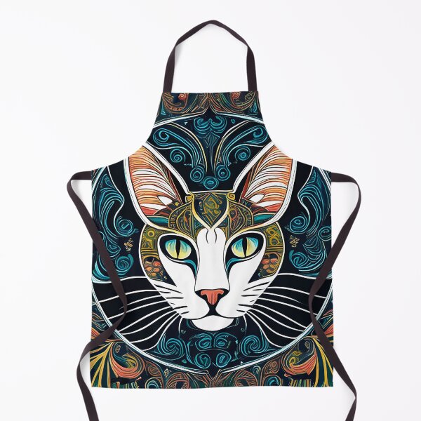 Item preview, cute colorful fractal cat head designed and sold by Five Seventy Five.