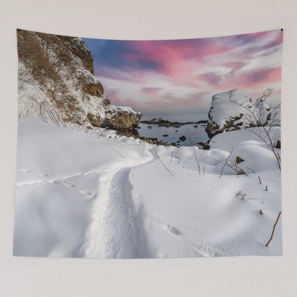 Item preview, Snowy Beach Sunrise, Otaru, Hokkaido II designed and sold by paulmp.