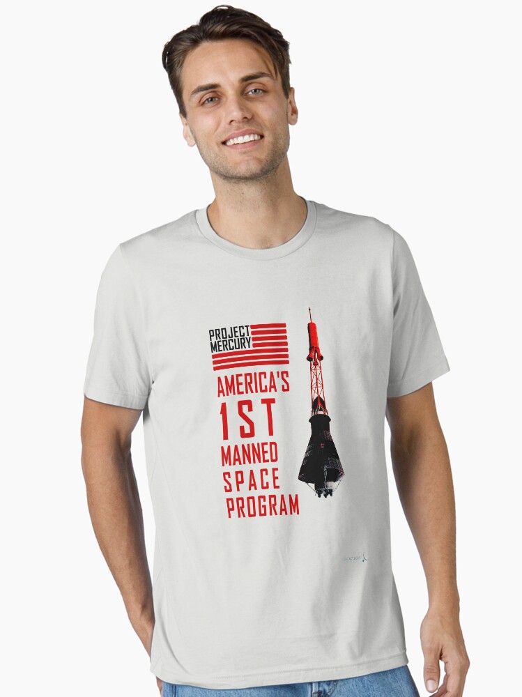 Thumbnail 1 of 7, Essential T-Shirt, Project Mercury: America's 1st Manned Space Program designed and sold by Contactlight69.