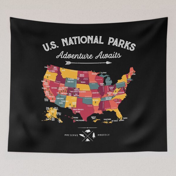 Item preview, National Park Map Vintage T Shirt - All 63 National Parks Gifts Men Women Kids designed and sold by LiqueGifts.