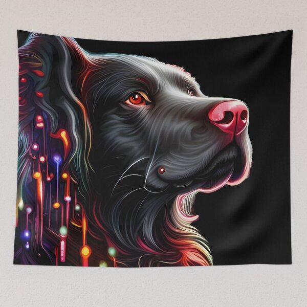Item preview, Magical Black Dog with Colored Lights designed and sold by WitchyWare.