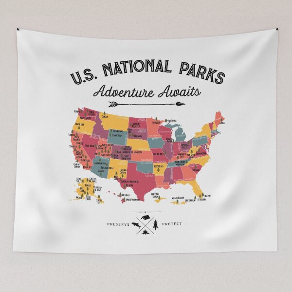 Item preview, National Park Map Vintage T Shirt - All 63 National Parks Gifts T-shirt Men Women Kids designed and sold by LiqueGifts.