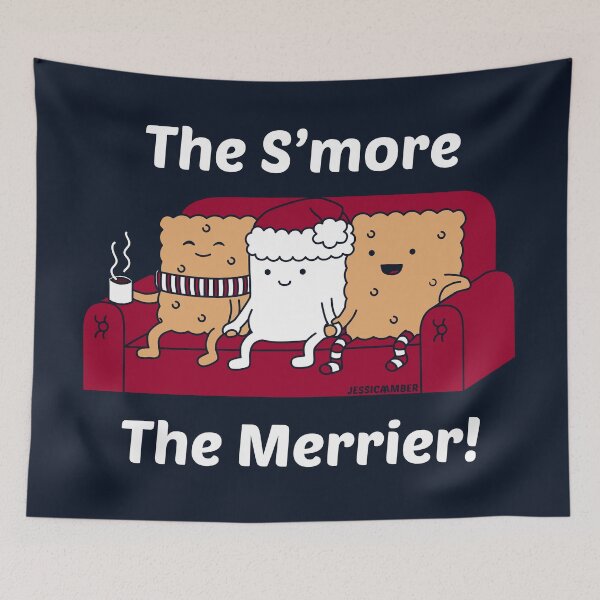 Item preview, The S'more The Merrier - Christmas Marshmallow Crackers Cartoon designed and sold by JessicaAmber.
