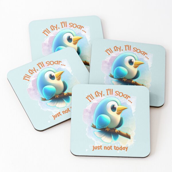 Item preview, Funny Bird Quote in Pastel Blue  designed and sold by Witsprings.