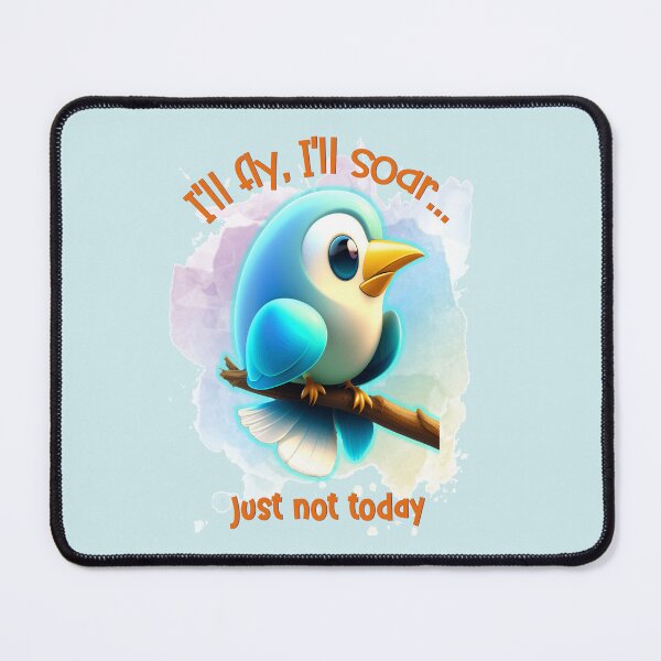 Item preview, Funny Bird Quote in Pastel Blue designed and sold by Witsprings.